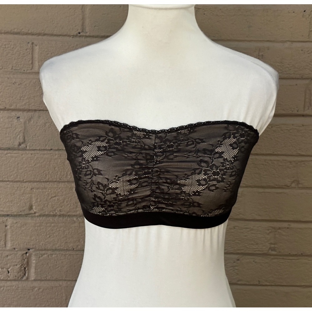 Maidenform black lace bandeau style bralette L